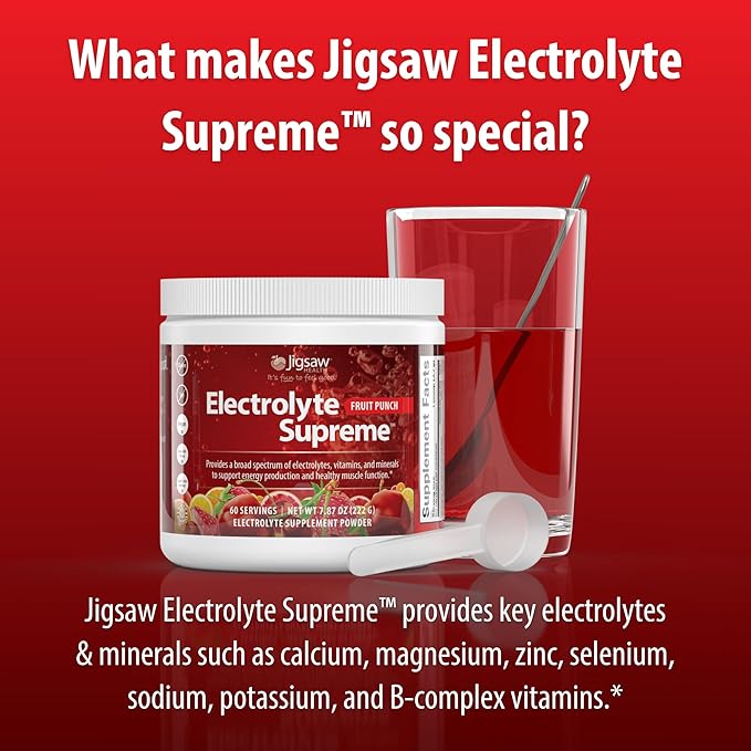 Jigsaw Health Electrolyte Supreme | Broad Spectrum of Electrolytes + Trace Minerals | Fruit Punch