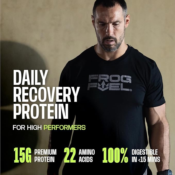 Frog Fuel Power Regular Protein Shot, 15g Protein Nano-Hydrolyzed Grass Fed Collagen, Post Workout