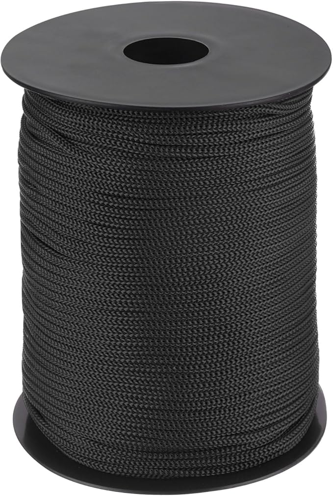 MECCANIXITY 1/8 Inch Polypropylene Rope Braided Ropes, 328ft Nylon Rope Hollow Utility Cord for