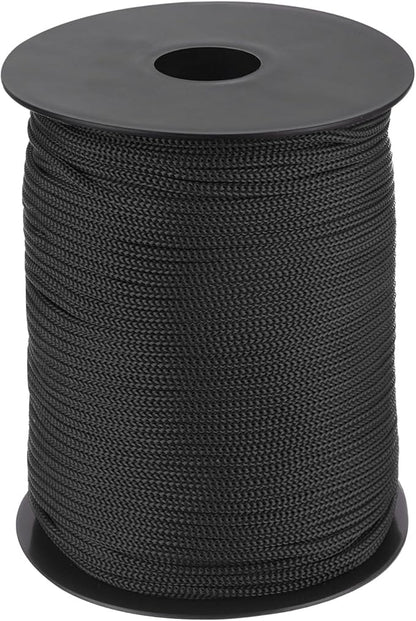 MECCANIXITY 1/8 Inch Polypropylene Rope Braided Ropes, 328ft Nylon Rope Hollow Utility Cord for