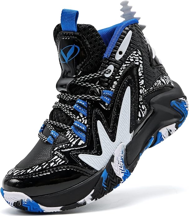 VITUOFLY Kids Basketball Shoes Boys Air Cushion Sneakers Girls Mid Top School Hoops Shoes Non-Slip