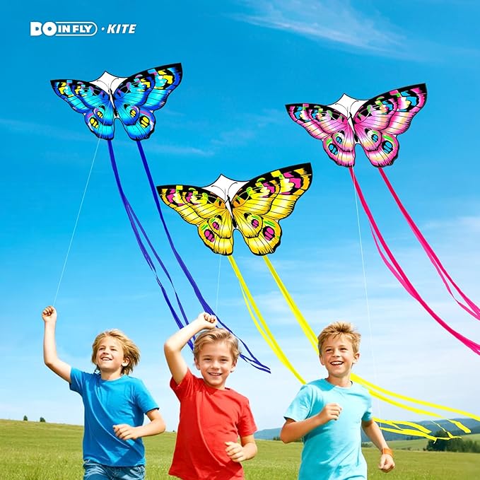 The Doinfly Butterfly-Shaped Kite is an Easy-to-Fly Kite Suitable for Both Children and Adults, and
