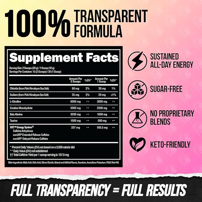 ALPHA LION Core Pre Workout with Creatine for Performance, Beta Alanine for Muscle, L-Citrulline