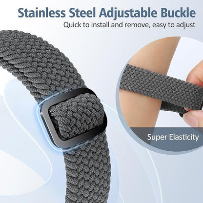 Elastic Braided Bands Compatible with Fitbit Charge 5/Fitbit Charge 6 for Women Men, Breathable