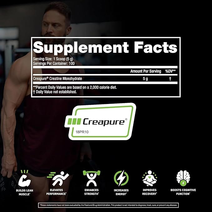 SteelFit Creapure Creatine Monohydrate Powder, Unflavored - German Micronized Creatine Powder for
