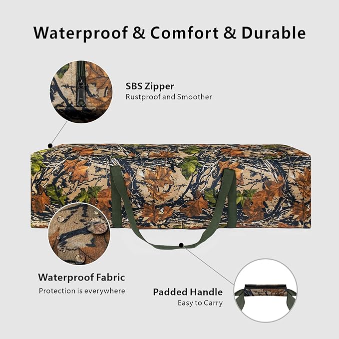 TOPDesign 46 Inch Extra Large Zippered Duffel Bag for Travel Camping Sports Equipment Storage