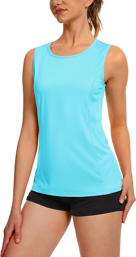 TACVASEN Women's UPF 80+ Workout Tank Top Sleeveless Quick Dry Sun Protection Hiking Athletic Gym