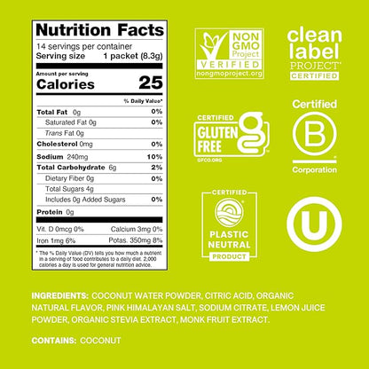 Cure Hydration | Plant-Based Electrolyte Drink Mix | No Added Sugar | FSA-HSA | Dehydration Relief