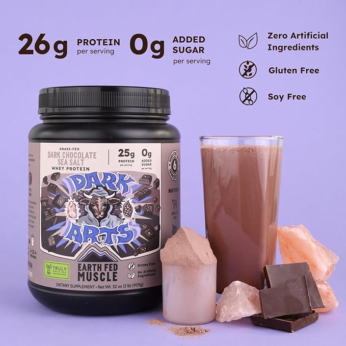 Earth Fed Muscle Dark Arts Grass Fed Truly Grass Fed Whey Protein Powder - No Artificial