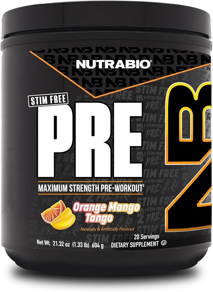 NutraBio STIM-Free PRE Workout for Men, New Formula | Laser Focus, Extreme Pumps | Performance