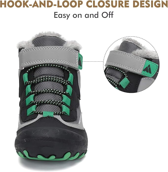 Mishansha Kids Hiking Boots Toddler Girls Boys Hiking Shoes Water-Resistant Anti-Collision Non-Slip