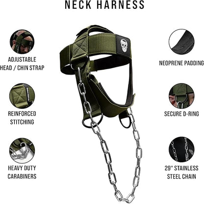 Gymreapers Neck Harness Weight Lifting - Neck Trainer Workout Equipment - Heavy Duty Stainless