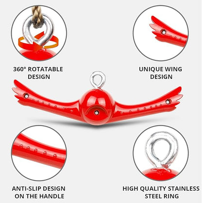 Ninja-Twister Swing Spins Set: Slackline Attachments - 360° Handle Twist-Spin Flips Toy Activate