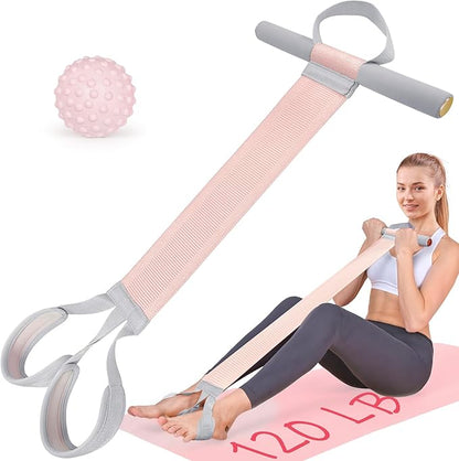 Fabric Resistance Band with Handles, 120lb Full-Body Excercise Band, Non-Slip Elastic Bands for