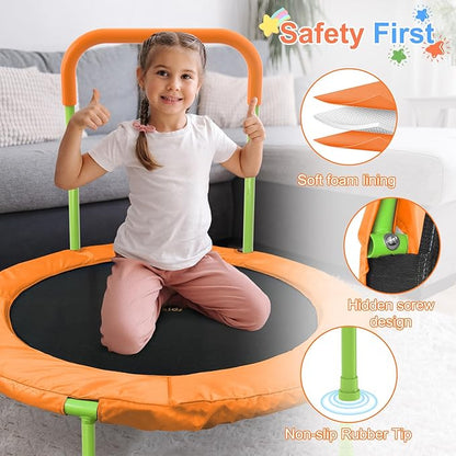 Ativafit 36inch Mini Toddler Trampoline for Kids Ages 2-6 Indoor Outdoor Folding Small Rebounder