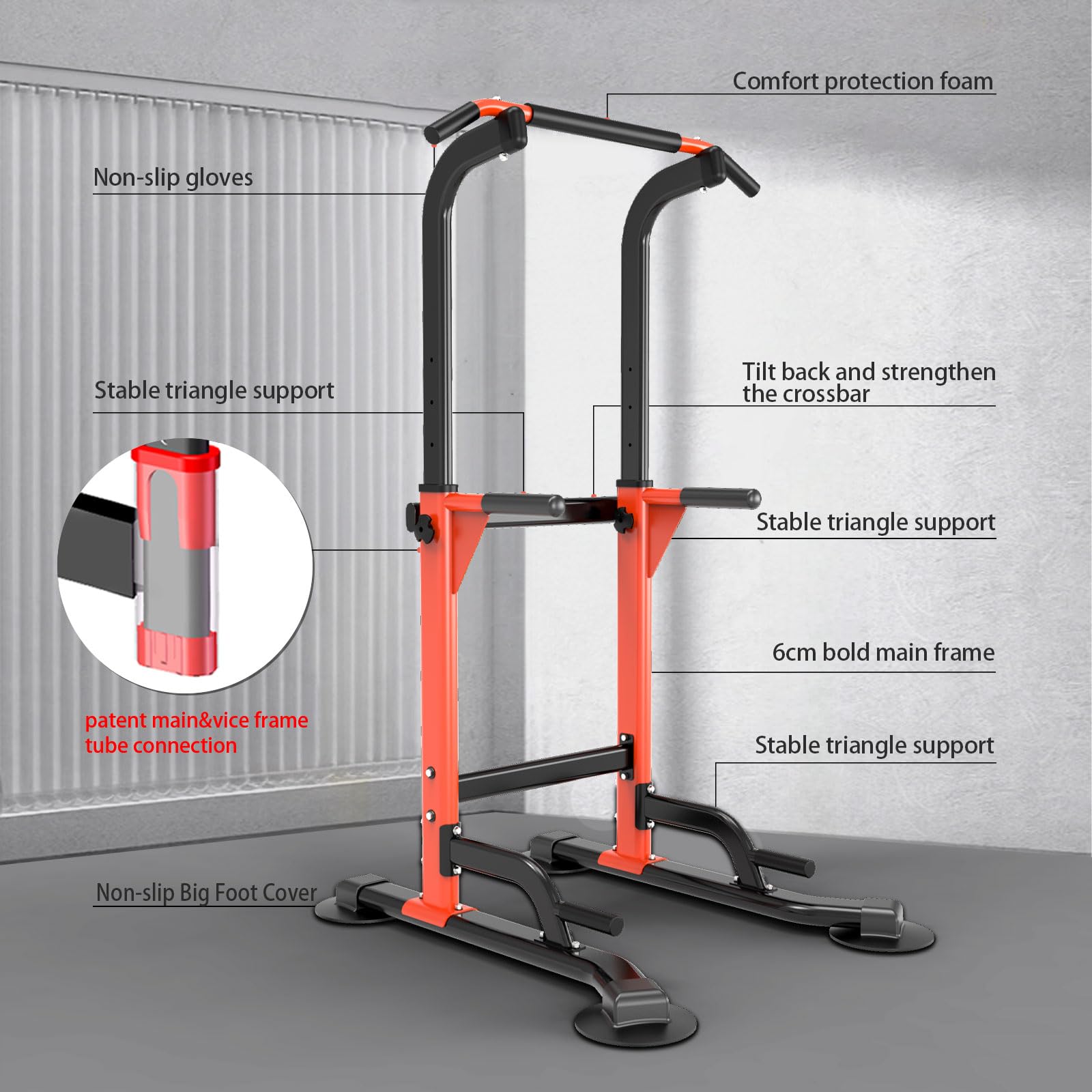 Z ZHICHI Pull-Up Dip Station Pull-Ups Chin-Ups: 330LBS T055CDC