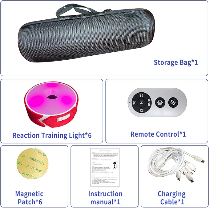 6Pcs/Pk Agile Reaction Training Lamp Set, Reaction Training Light Speed Agile Reaction Light