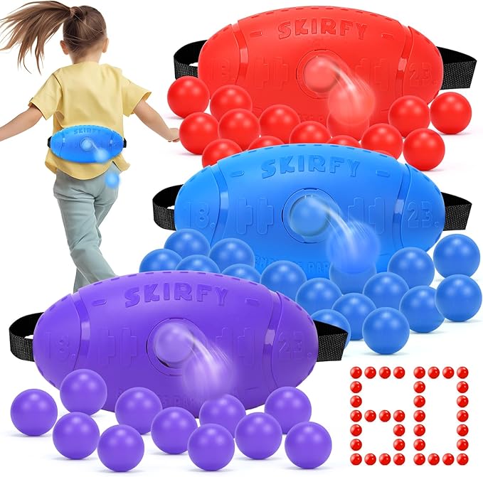 3 Pack Shaking Swing Balls Set for Kids Adults, Outdoors Indoors Birthday Games Toy with 60 Balls