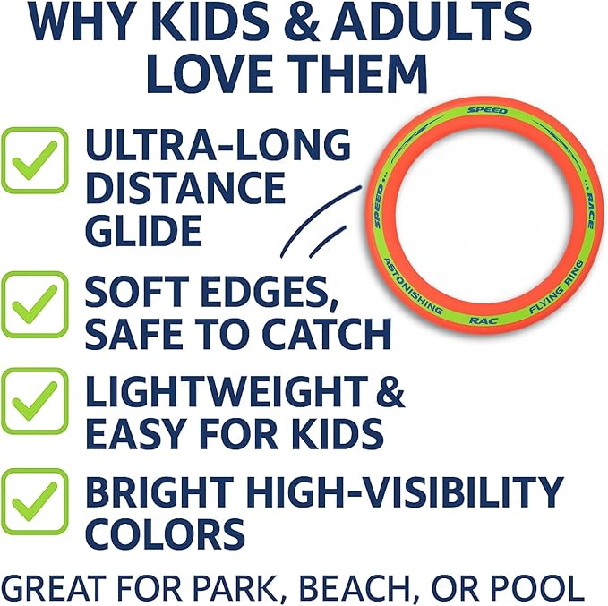 Liberty Imports 6 Pack: Flying Aero Discs Sports Outdoor Pro Flyer Rings - Plastic Toy Ultimate