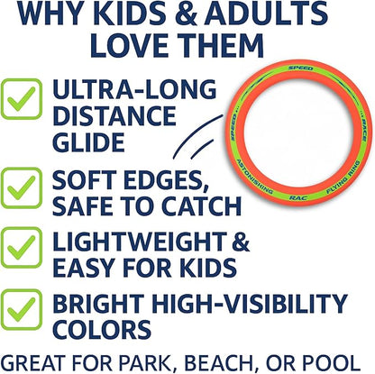 Liberty Imports 6 Pack: Flying Aero Discs Sports Outdoor Pro Flyer Rings - Plastic Toy Ultimate