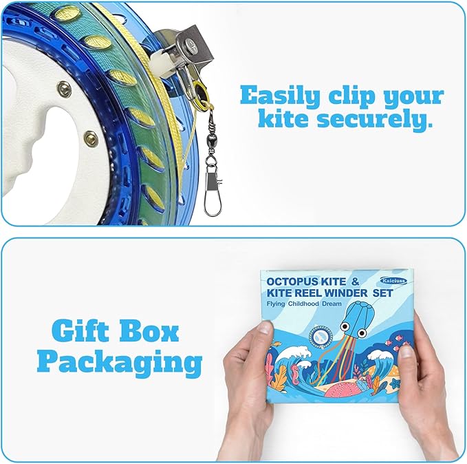 Octopus Kites for Kids & Adults Easy to Fly, 24”x 158” Large Soft Kite Kit for Boys and Girls