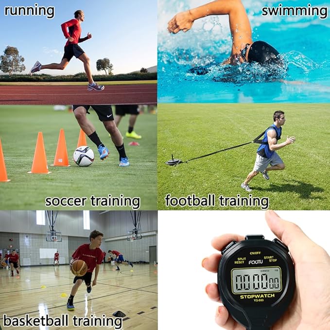 FCXJTU Digital Simple Stopwatch Timer, No Bells, No Alarm, Simple Basic Operation, Silent, Clear