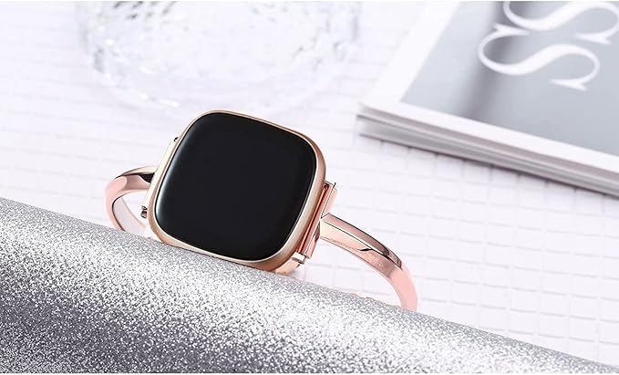 Silm Band Compatible with Fitbit Versa 4/Fitbit Sense 2 Band Cute Women, Bling Jewelry Metal Strap