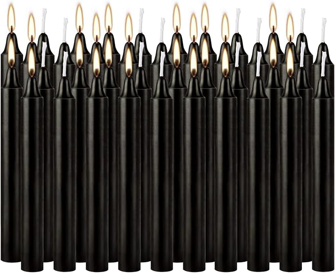 Set of 40 Black Candles ??Spell Chime Candles for Halloween, Rituals, Prayer, Birthdays