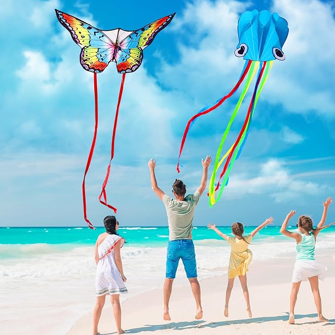 Large Octopus Kites for Kids & Adults,Big Kite for Beginners, Kites for Kids Ages 4-8,Outdoors