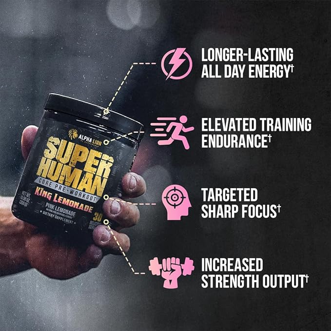 ALPHA LION Core Pre Workout with Creatine for Performance, Beta Alanine for Muscle, L-Citrulline