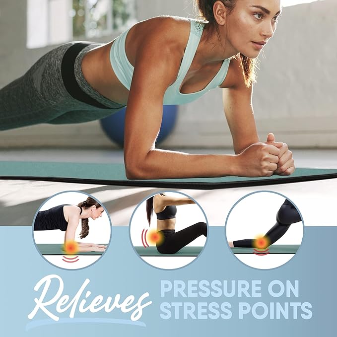 MICRODRY Deluxe Fitness Exercise Yoga Mat for Home & Gym, Extra Thick for High Impact Training