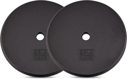 Yes4All Standard 1" Cast Iron Weight Plate - Ideal for Strength Training - Multiple Weight: 5LB to
