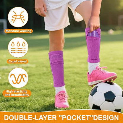 Shin Guards Soccer Kids 2025 Version High-Density Foam Soccer Shin Guard with Sleeves Shin