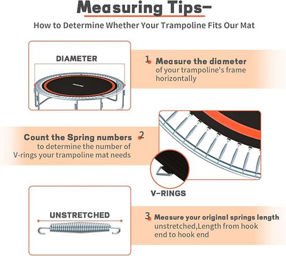 Trampoline Mat Replacement-Fits 16FT Frame with 108 Rings Fits 6.5-7.0" Springs-Mat Diameter 14.3ft