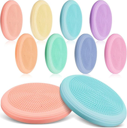 Libima 8 Pcs Wiggle Seat Inflated Wobble Cushion Sensory Seat Flexible Balance Board Balance Disc