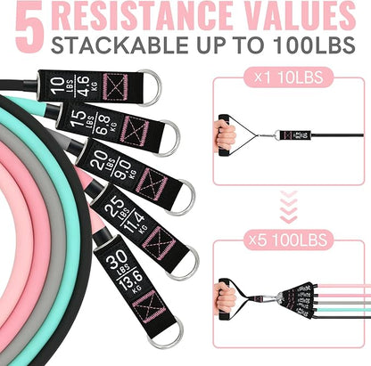 Aihoye Resistance Bands for Working Out, Exercise Bands with Handles, Stretch Bands for Exercise