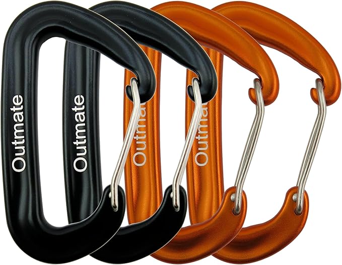 12kN 3.2"x2" Heavy-Duty Carabiner Clips - Durable, Lightweight Aluminum Alloy Carabiners for