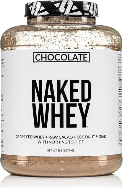 NAKED Whey Protein Supplement Powder, Chocolate, GMO Free, Soy Free, Gluten Free Aid Muscle Growth