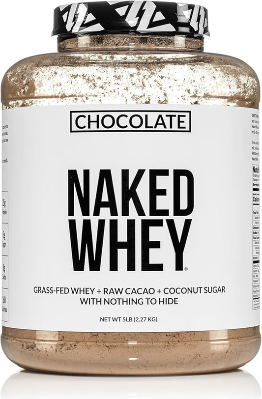 NAKED Whey Protein Supplement Powder, Chocolate, GMO Free, Soy Free, Gluten Free Aid Muscle Growth