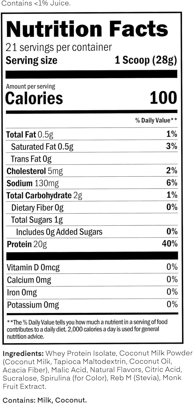Clear Whey Isolate Protein Powder, ICY Blue Razz, 20g Complete Protein per Serving, No Added Sugar