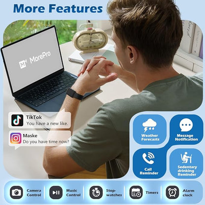 MorePro Health Fitness Tracker with Blood oxy-gen Monitor and 24/7 Heart Rate and Blood Pressure