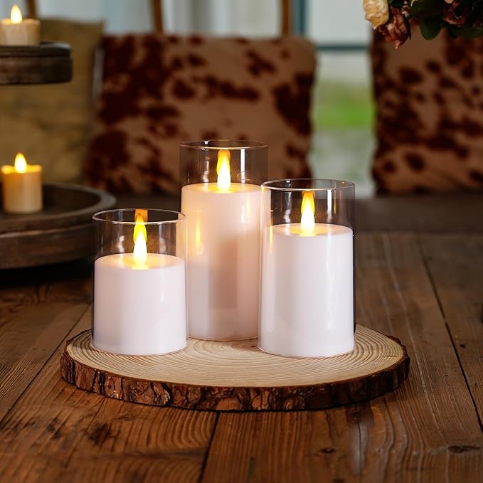 Homemory Realistic Flickering Battery Operated Candles, LED Fake Electric Candle with Remote