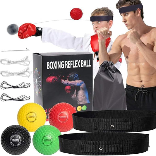 4 Difficulty Levels Boxing Reflex Ball with 1 Adjustable Headbands,MMA Training Equipment,Punching