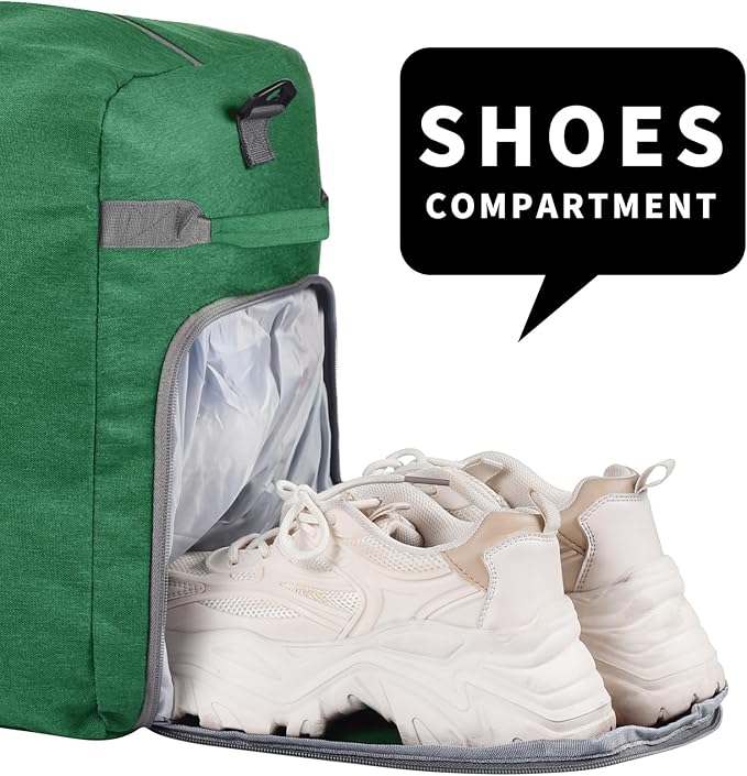 Felipe Varela Duffle Bag with Shoes Compartment and Adjustable Strap,Foldable Travel Duffel Bags