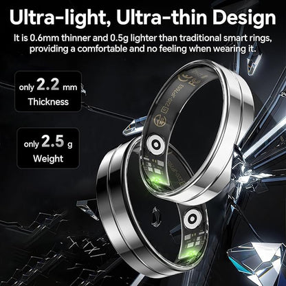 Smart Ring for Men and Women with Charging Case, Lifetime Free App Subscription, Ultra-Light and