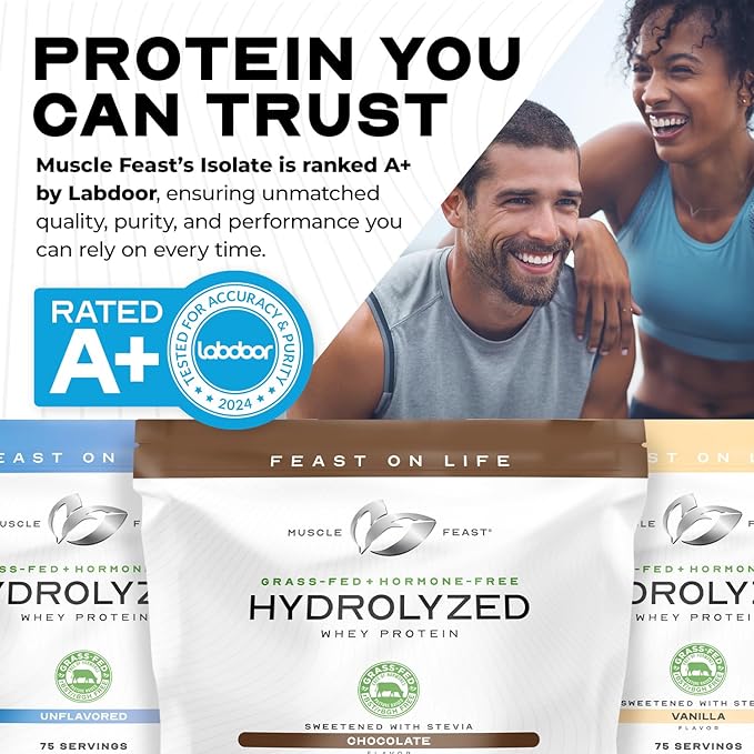 Muscle Feast Hydrolyzed Whey Protein Powder, Grass Fed and All Natural Hormone-Free, Hydro Whey