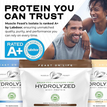 Muscle Feast Hydrolyzed Whey Protein Powder, Grass Fed and All Natural Hormone-Free, Hydro Whey