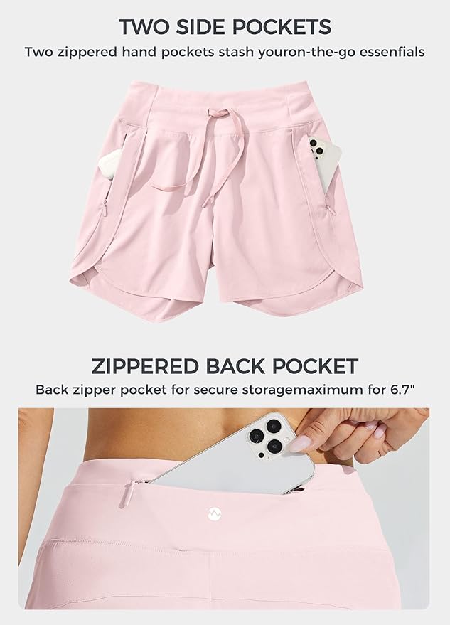 Willit Women's 7" Athletic Running Shorts Long Workout Hiking Shorts Quick Dry High Waisted Active