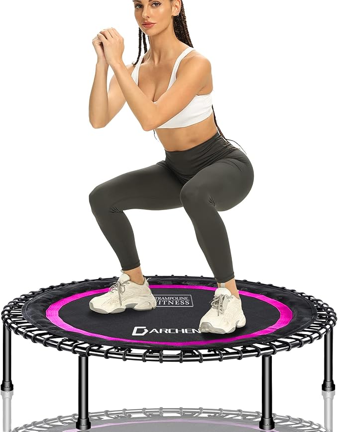 DARCHEN 450 lbs Mini Trampoline for Adults, Indoor Small Rebounder Exercise Trampoline for Workout