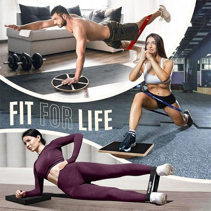 Yes4All Versatile Wooden Wobble Balance Board, Balance Trainer for Mobility Training, Standing